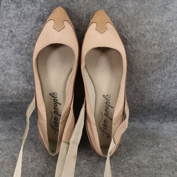 Free People Shoes Womens 36 Flats Ankle Wrap Tie Fashion Boho Leather Classic - Picture 8 of 15